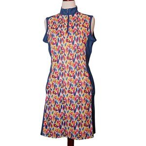NEW Fringe Sleeveless Quarter-zip Golf Dress in Primrose‎ Yellow, Size M